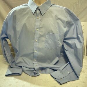 Stafford Travel Light Blue Long Sleeve Button  Dress Shirt